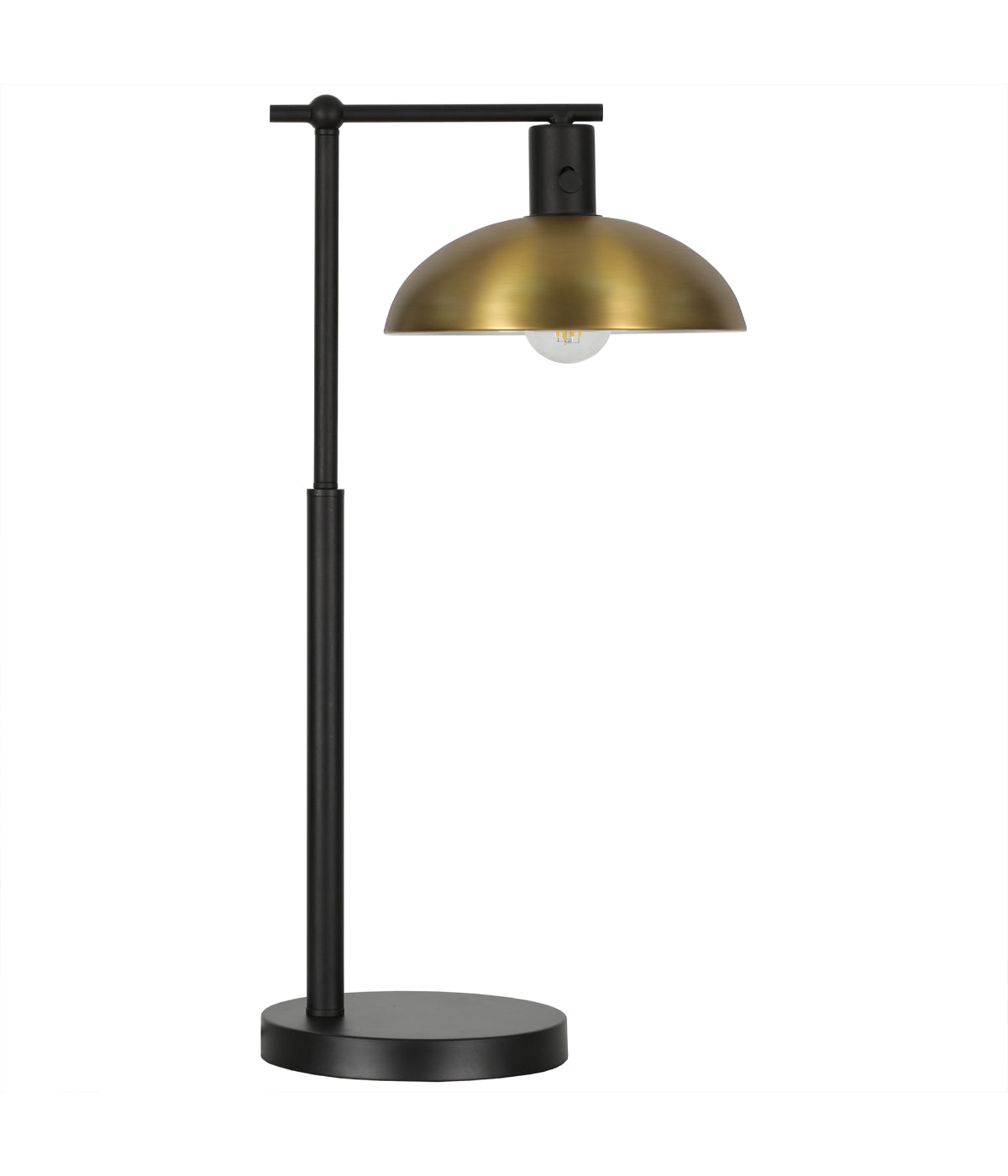 Lily Metal Table Lamp with Metal Shade Blackened Bronze & Antique Brass