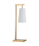 Ivor Table Lamp with Fabric Shade Brass & White