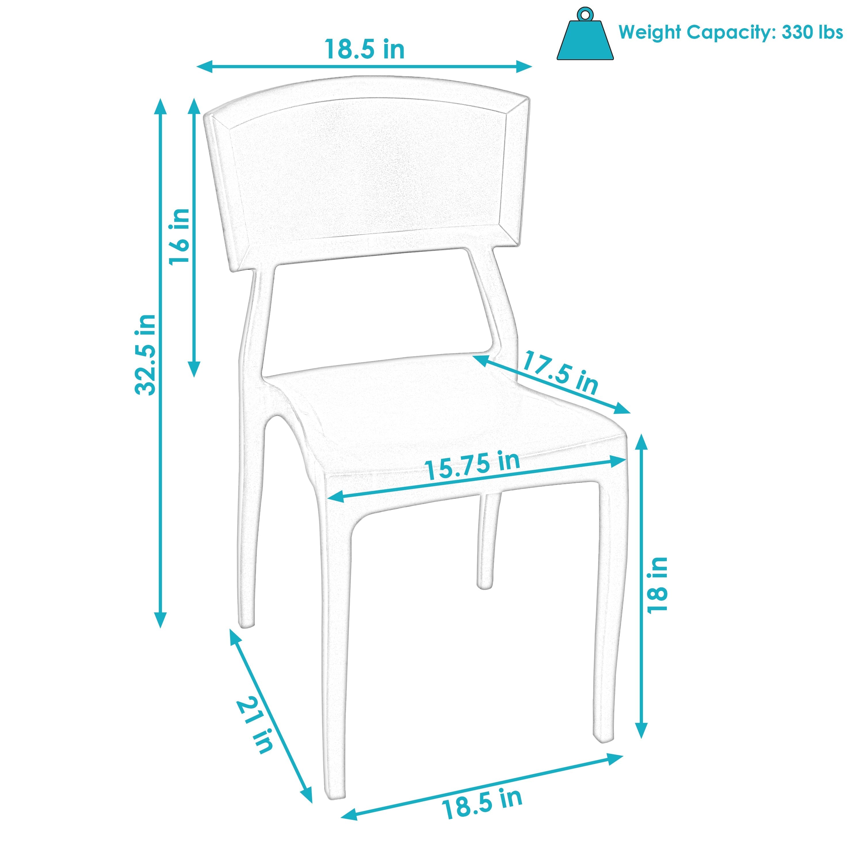  Sunnydaze Decor Landon Plastic All-Weather Commercial-Grade Patio Dining Arm Chair - Sax Blue - Bonton