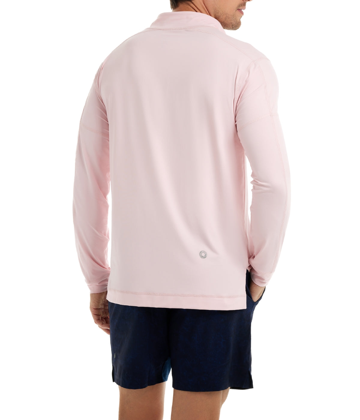  BloqUV BloqUV Men's UPF 50+ Sun Protection Long Sleeve Mock Zip Top - Tickle Me Pink - Bonton