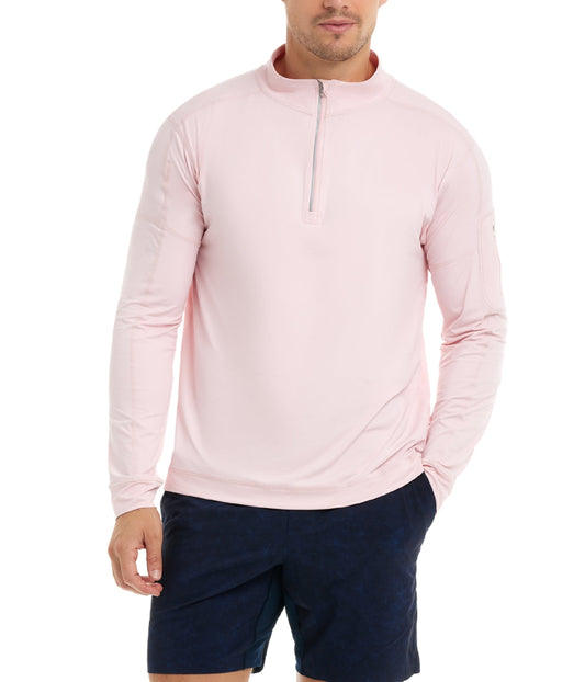 BloqUV Men's UPF 50+ Sun Protection Long Sleeve Mock Zip Top