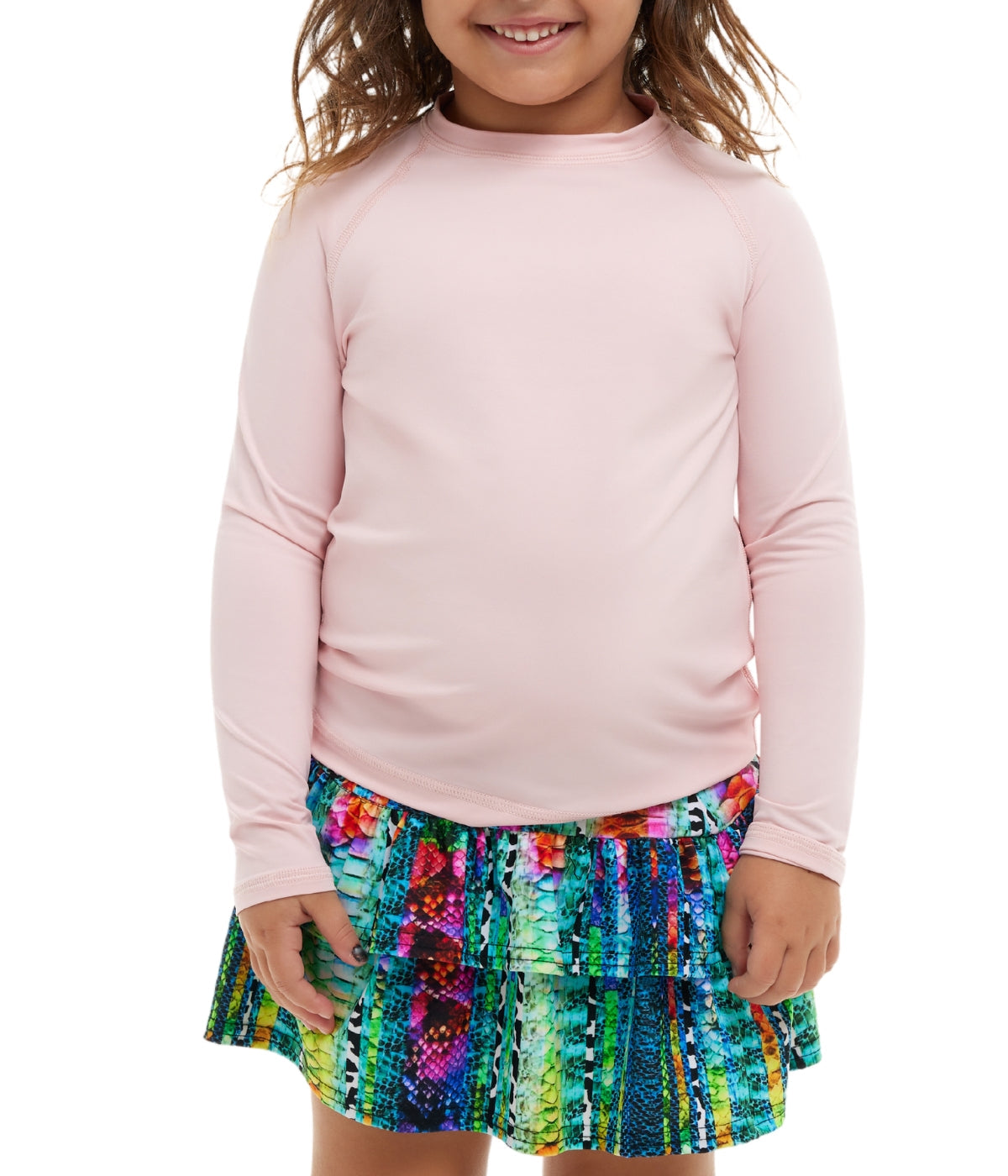  BloqUV BloqUV Kids' UPF 50+ Sun Protection Long Sleeve Crew Neck Top - Tickle Me Pink - Bonton