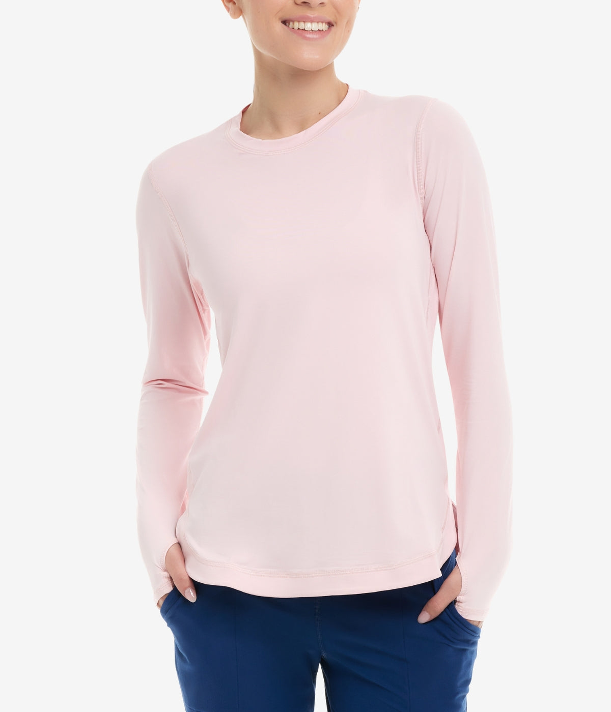  BloqUV BloqUV Women's UPF 50+ Sun Protection Relaxed Scallop Top - Tickle Me Pink - Bonton