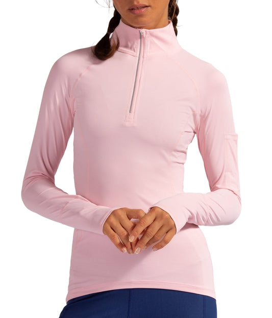 BloqUV Women's UPF 50+ Sun Protection Mock Neck Quarter Zip Top