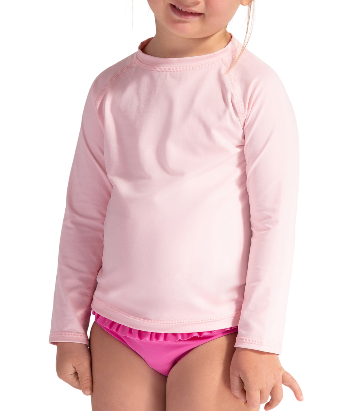  BloqUV BloqUV Toddlers' UPF 50+ Sun Protection Long Sleeve Crew Neck Top - Tickle Me Pink - Bonton