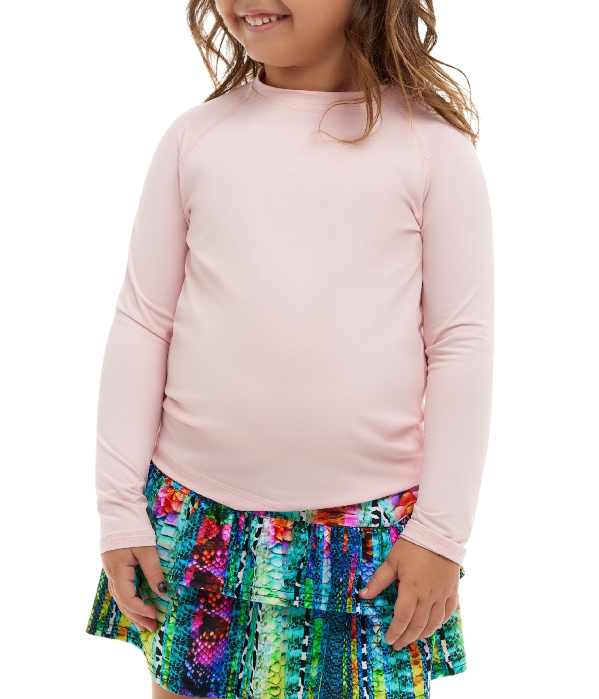  BloqUV BloqUV Kids' UPF 50+ Sun Protection Long Sleeve Crew Neck Top - Tickle Me Pink - Bonton