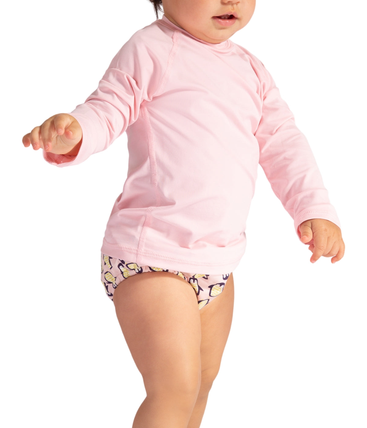  BloqUV BloqUV Toddlers' UPF 50+ Sun Protection Long Sleeve Crew Neck Top - Tickle Me Pink - Bonton