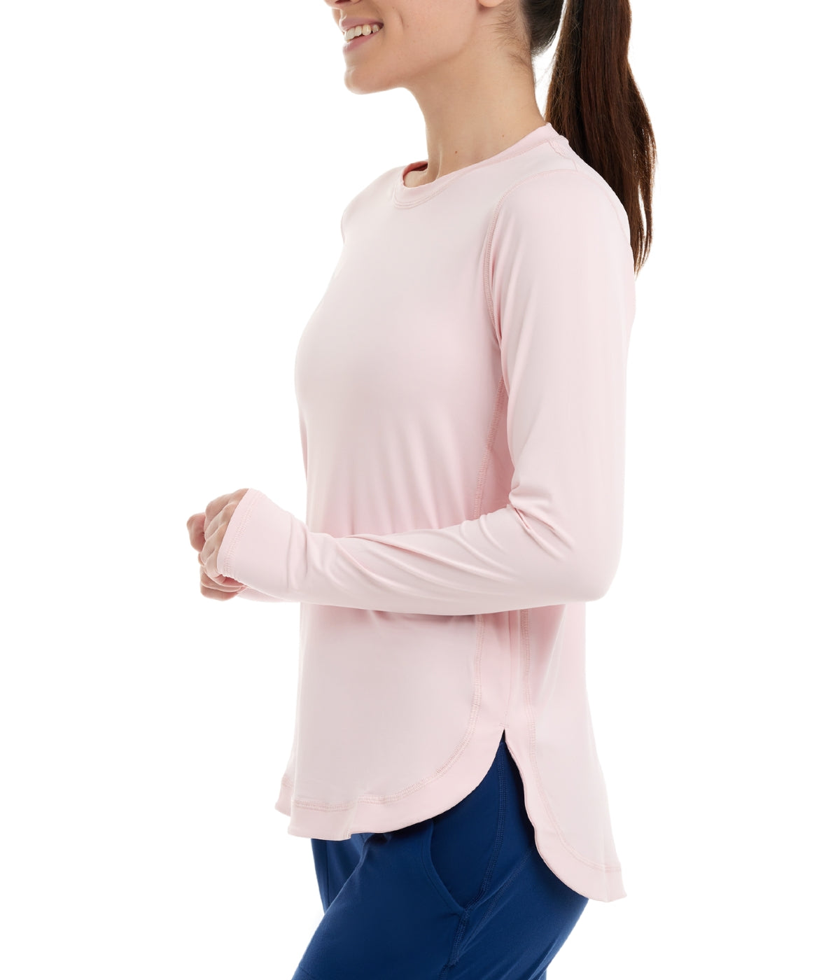  BloqUV BloqUV Women's UPF 50+ Sun Protection Relaxed Scallop Top - Tickle Me Pink - Bonton