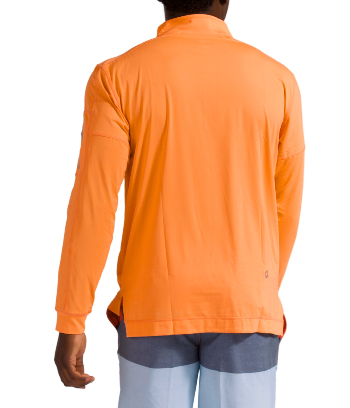  BloqUV BloqUV Men's UPF 50+ Sun Protection Long Sleeve Mock Zip Top - Tangerine - Bonton