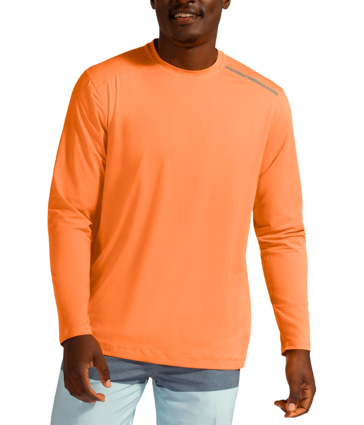  BloqUV BloqUV Men's UPF 50+ Sun Protection Long Sleeve Jet Tee Top - Tangerine - Bonton