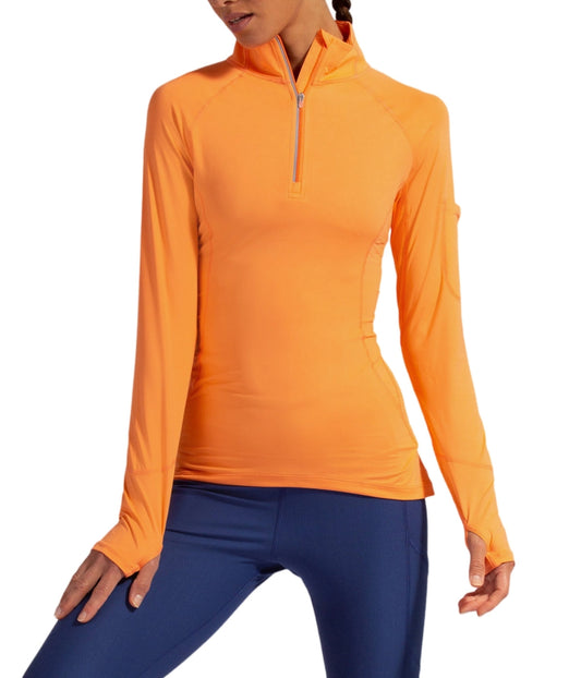 BloqUV Women's UPF 50+ Sun Protection Mock Neck Quarter Zip Top