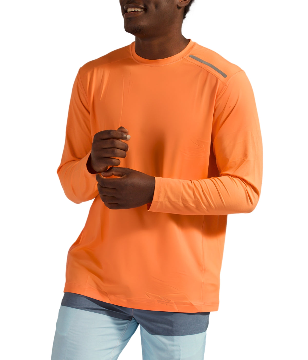  BloqUV BloqUV Men's UPF 50+ Sun Protection Long Sleeve Jet Tee Top - Tangerine - Bonton