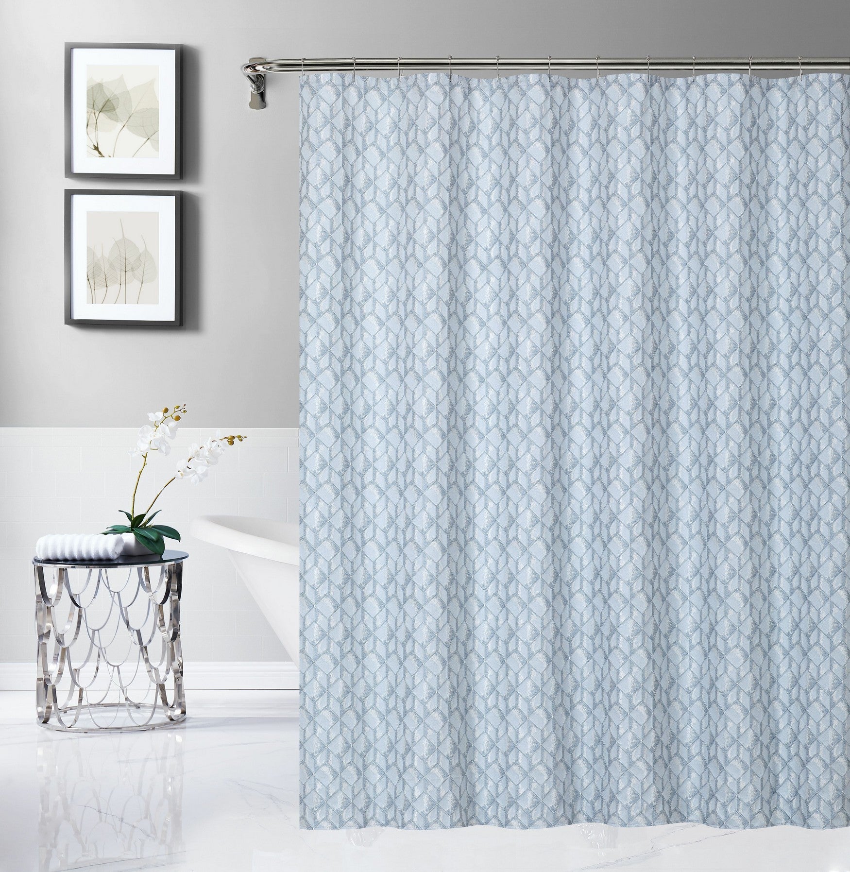  Dainty Home Topaz Shower Curtain - Silver - Bonton