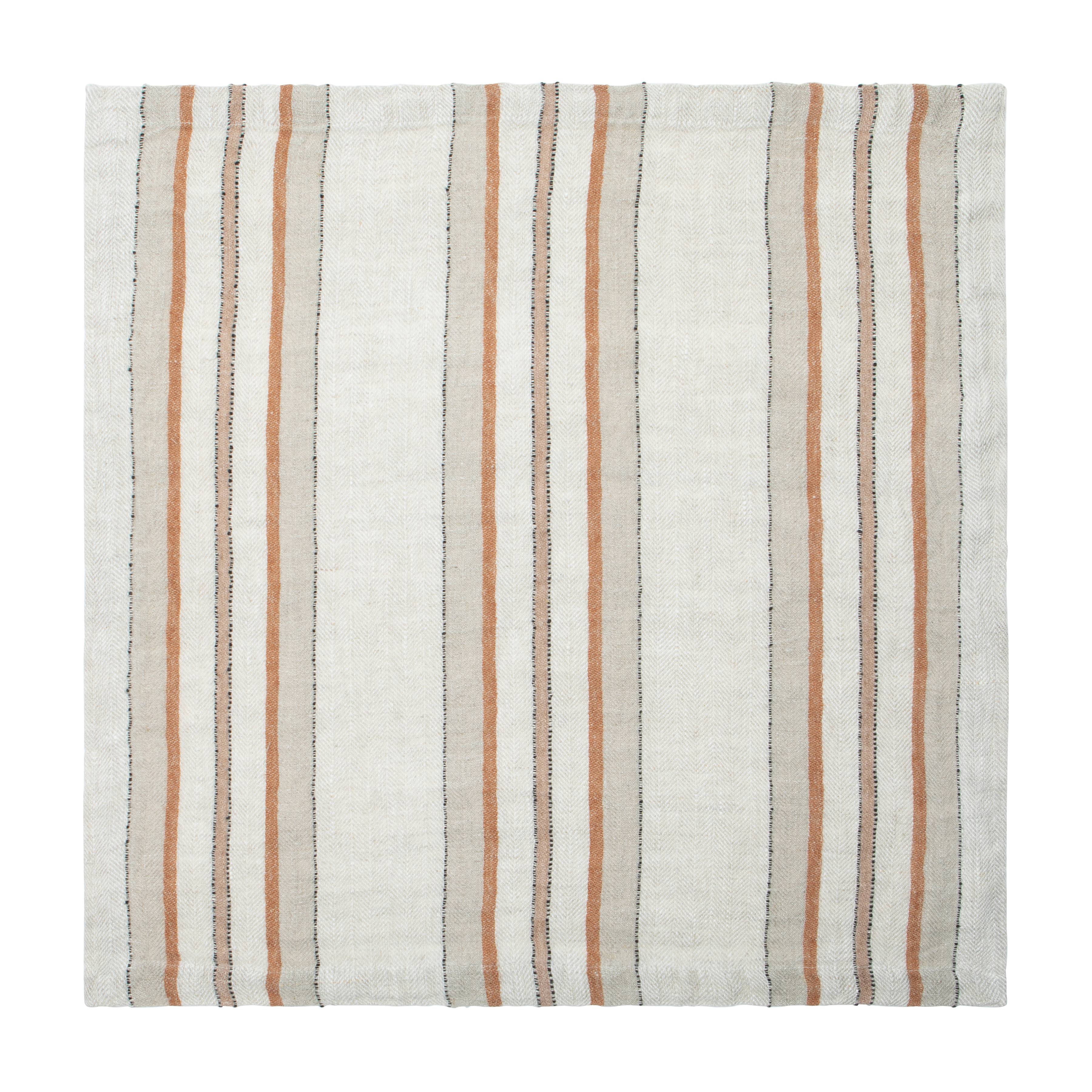  Caravan Trio Stripe Napkins 20x20 - Set of 4 - Natural Blue - Bonton