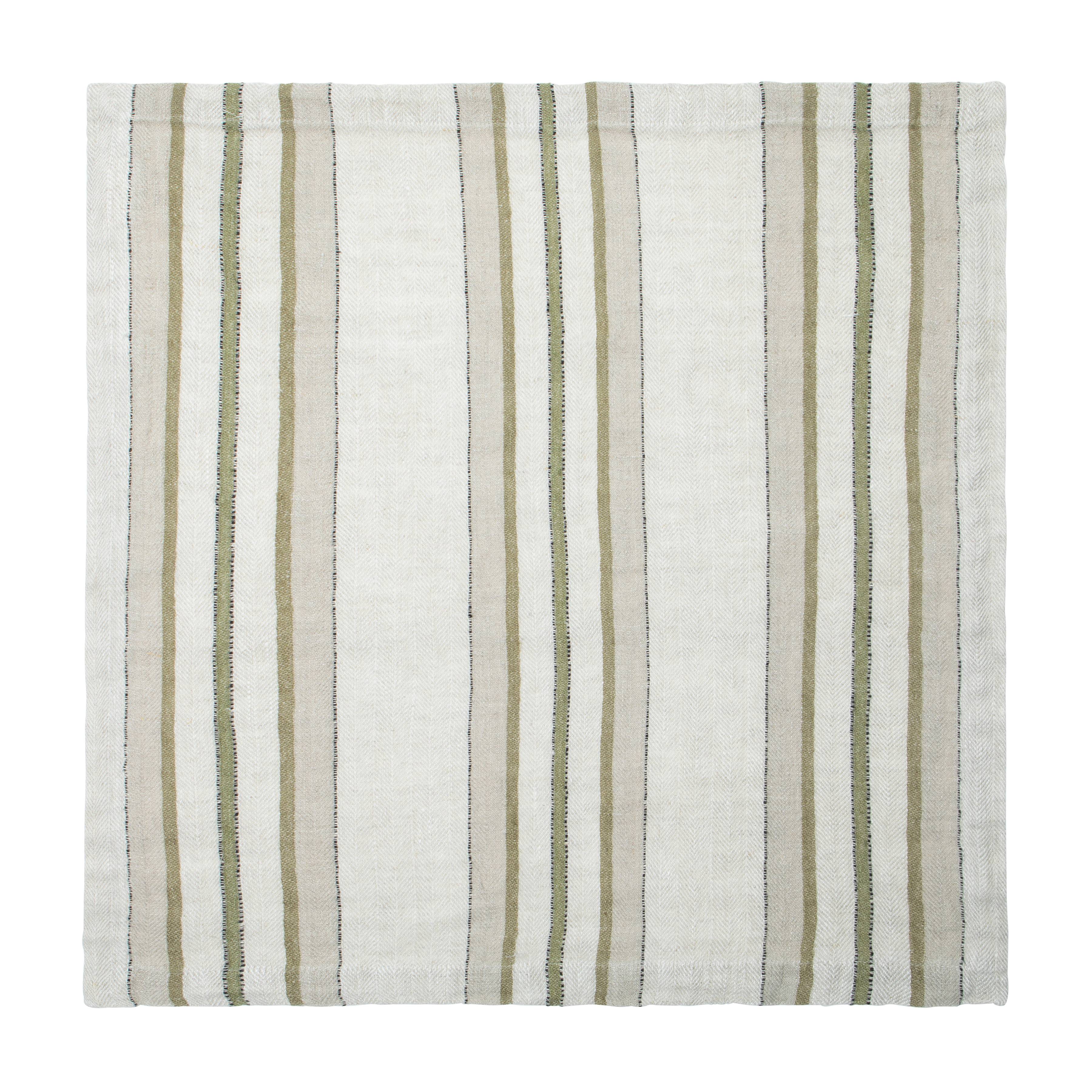  Caravan Trio Stripe Napkins 20x20 - Set of 4 - Natural Blue - Bonton