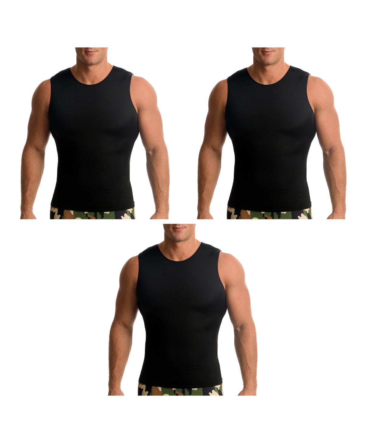  Insta Slim 3-Pack Sleeveless Crewneck Tanks - Black - Bonton