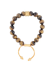 Stainless Steel Tiger Eye Bead Bolo Bracelet