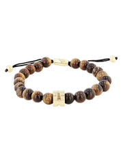 Stainless Steel Tiger Eye Bead Bolo Bracelet