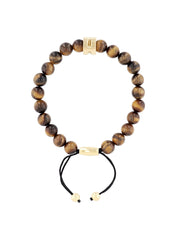 Stainless Steel Tiger Eye Bead Bolo Bracelet