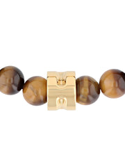 Stainless Steel Tiger Eye Bead Bolo Bracelet