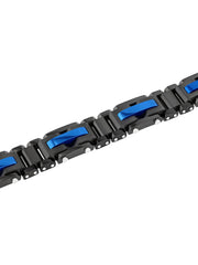 Black & Blue Ip Stainless Steel Bracelet