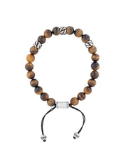 Stainless Steel Tiger Eye Bead Bolo Bracelet