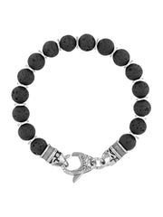 Stainless Steel Lava Bead Bolo Bracelet