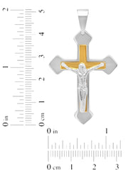 Stainless Steel Two Tone Crucifix Pendant