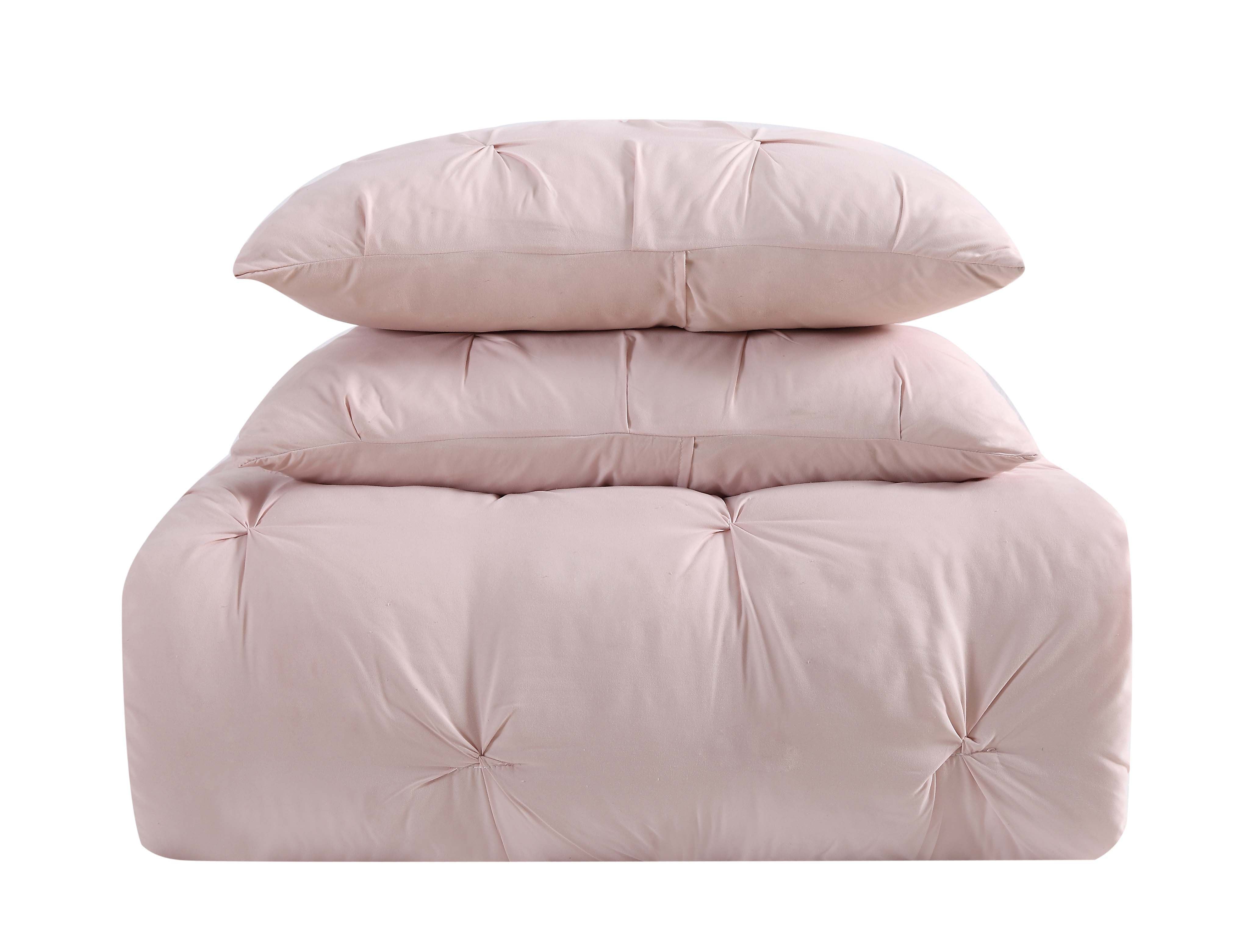  Truly Soft Arrow Pleated Comforter Set Blush - Blush - Bonton