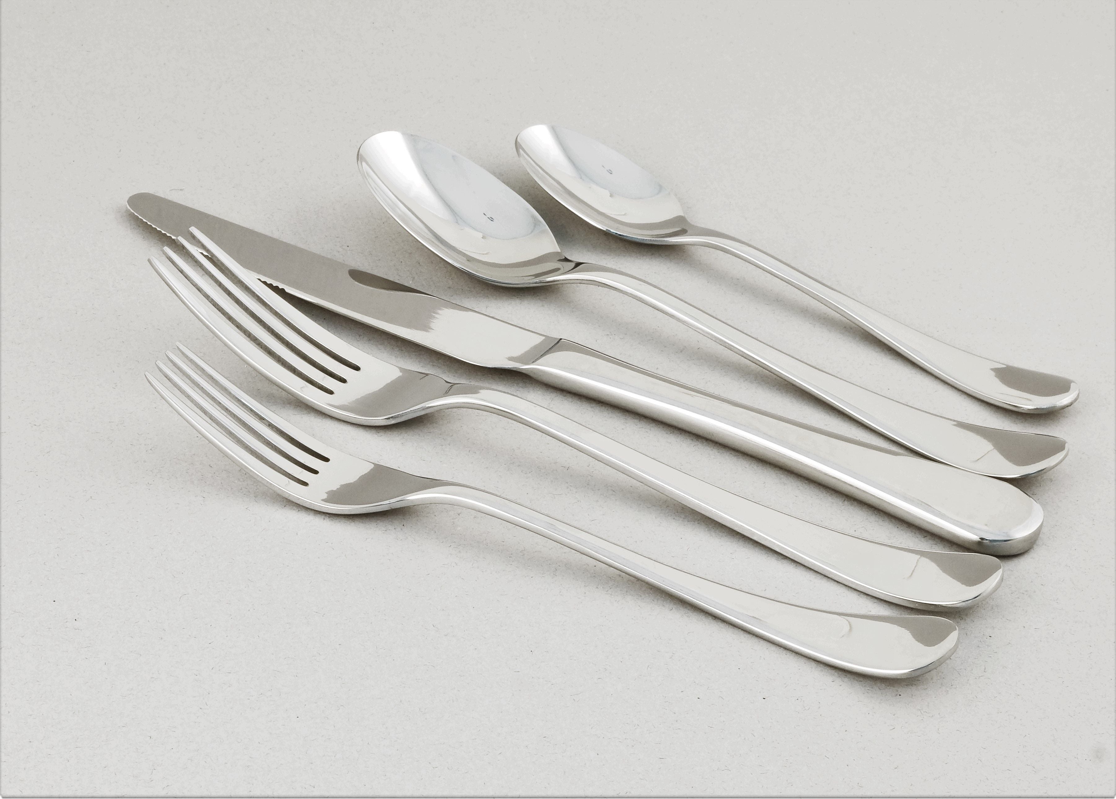  Ginkgo Varberg Stainless Steel Flatware 42 Piece Set - Mirror Stainless Steel - Bonton