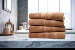 Dan River 4 Piece Embossed Microfiber Bath Towel Set.