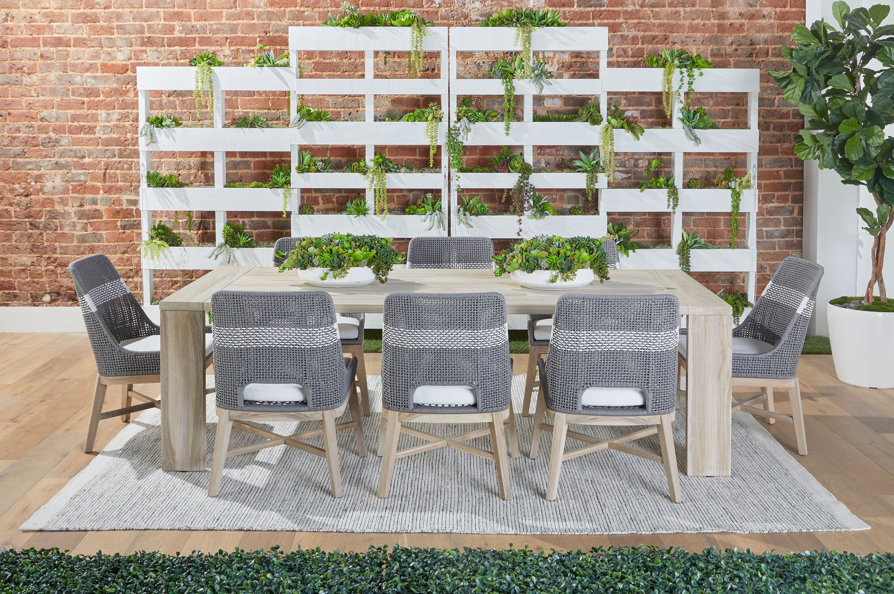  Essentials For Living Tapestry Outdoor Dining Chair, Set of 2 - Dove - Bonton