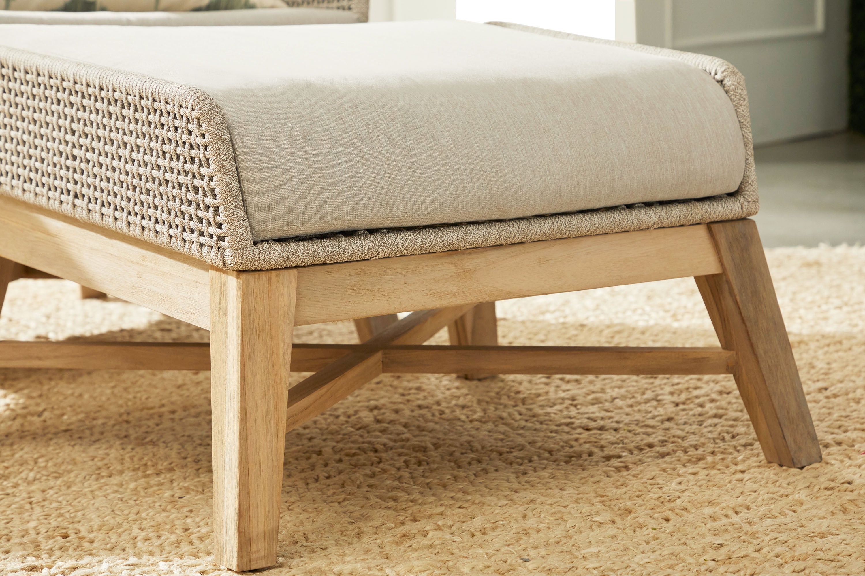  Essentials For Living Tapestry Outdoor Footstool - Taupe - Bonton