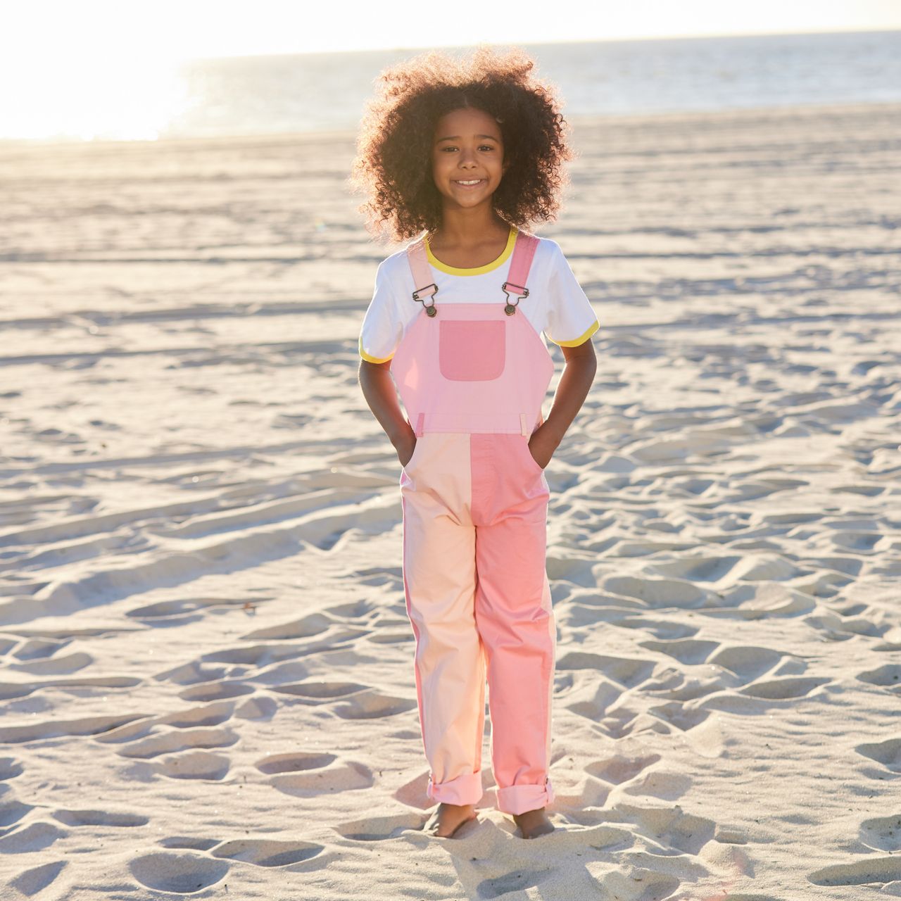  Dotty Dungarees Tonal Colourblock Overalls - Pink - Bonton