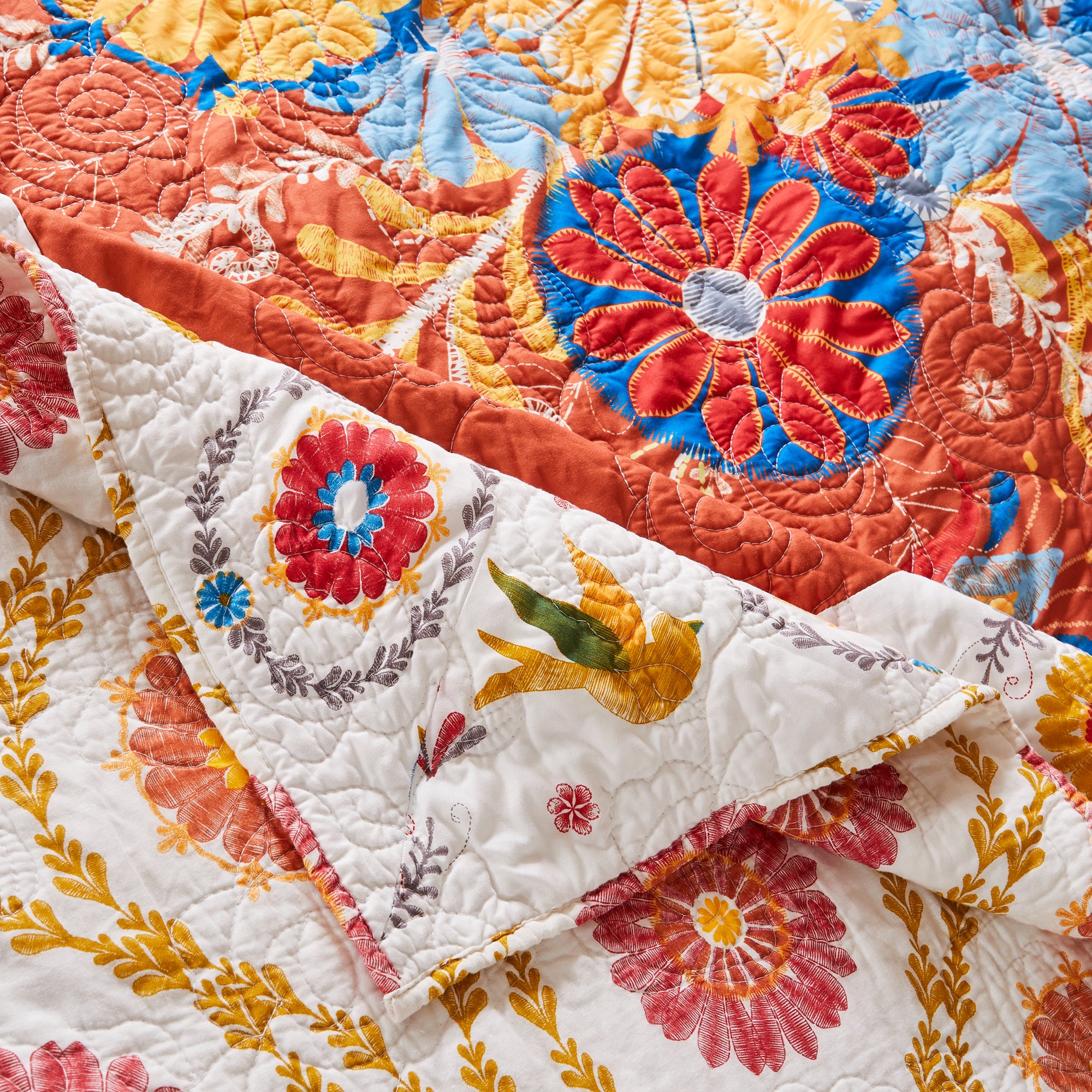  Greenland Home Fashions Topanga Bordered Boho Quilt Set - Multi - Bonton