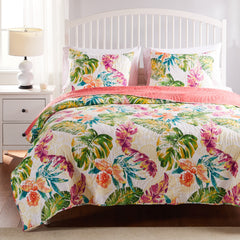 Tropics Reversible Coastal Palm Quilt Set