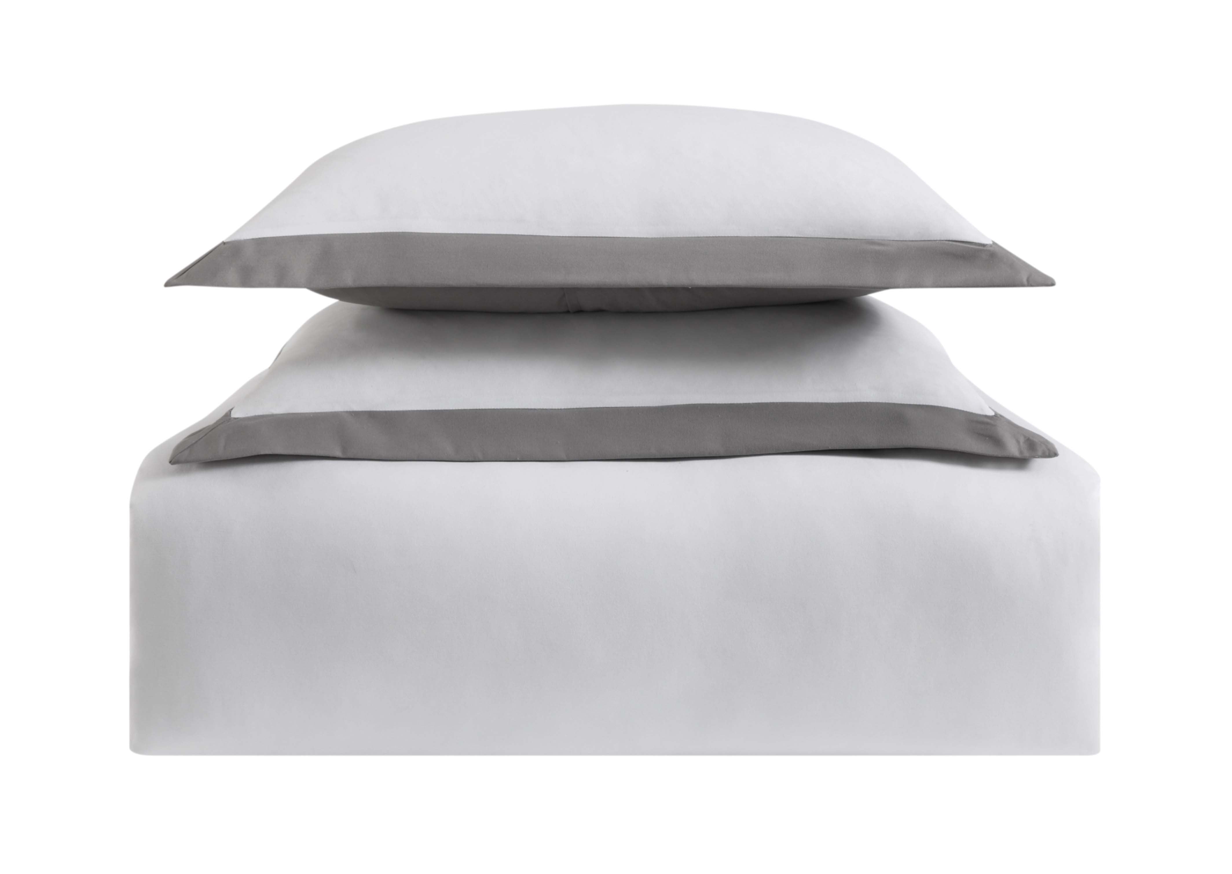  Truly Soft Hotel Duvet Set White/Grey - White and Grey - Bonton