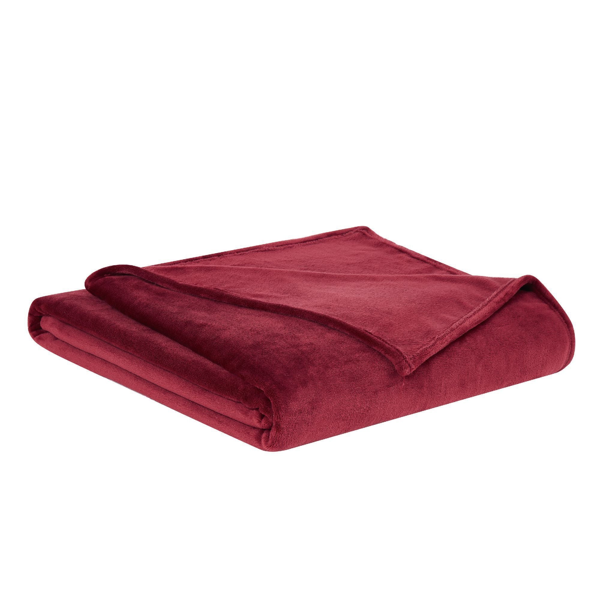  Truly Soft Velvet Plush Blanket - Cabernet - Bonton