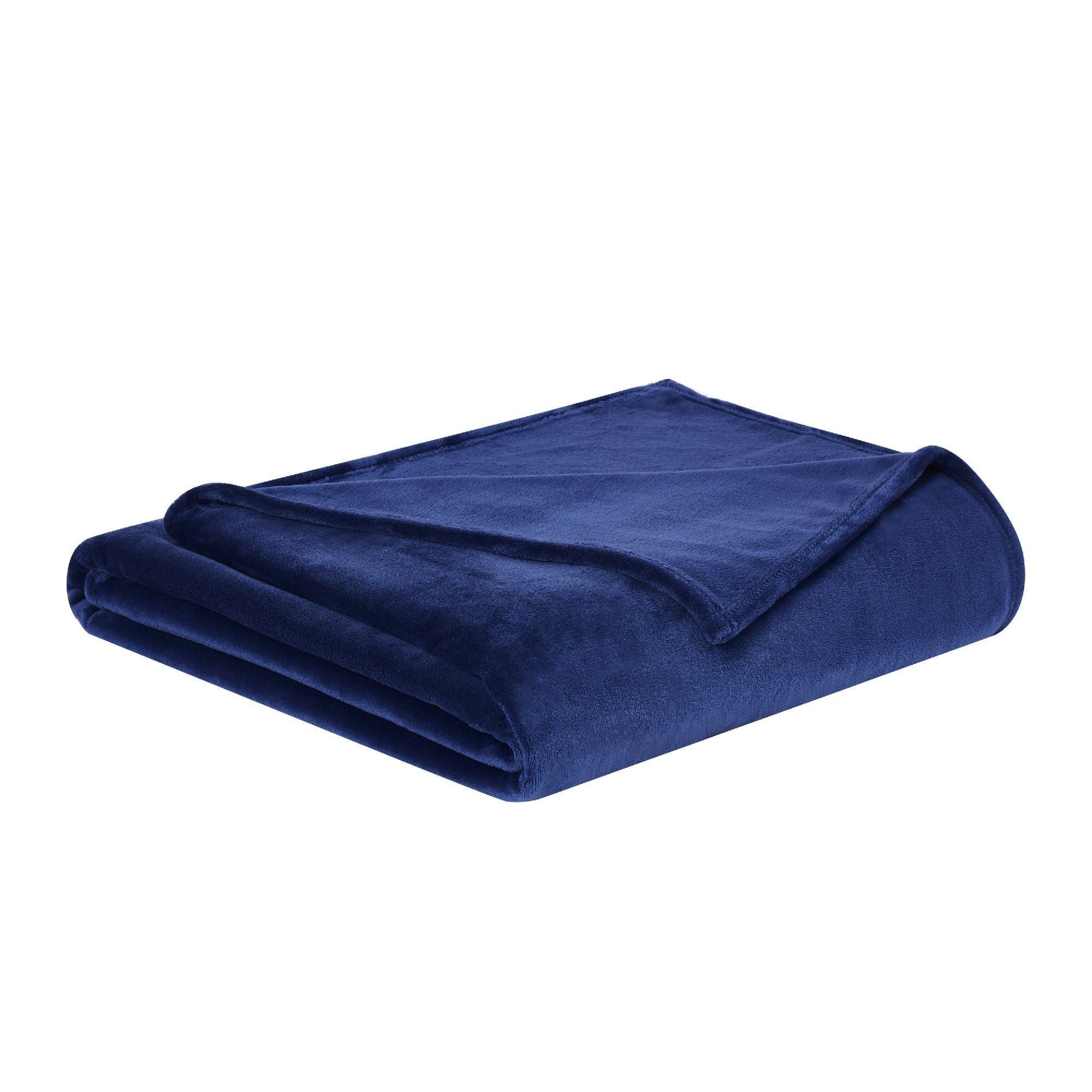  Truly Soft Velvet Plush Blanket - Navy - Bonton