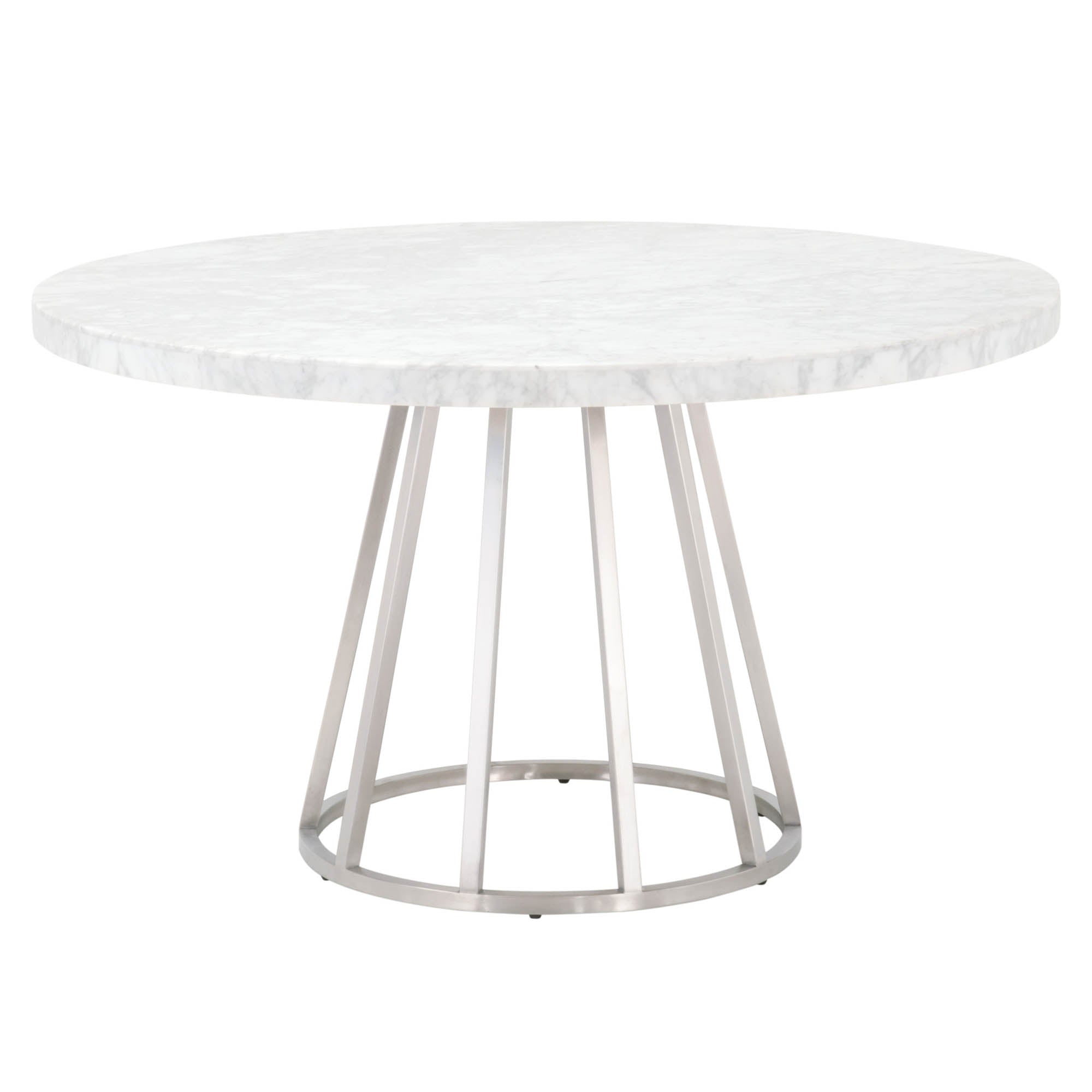  Essentials For Living Turino Round Dining Table Base - Brushed Stainless Steel - Bonton