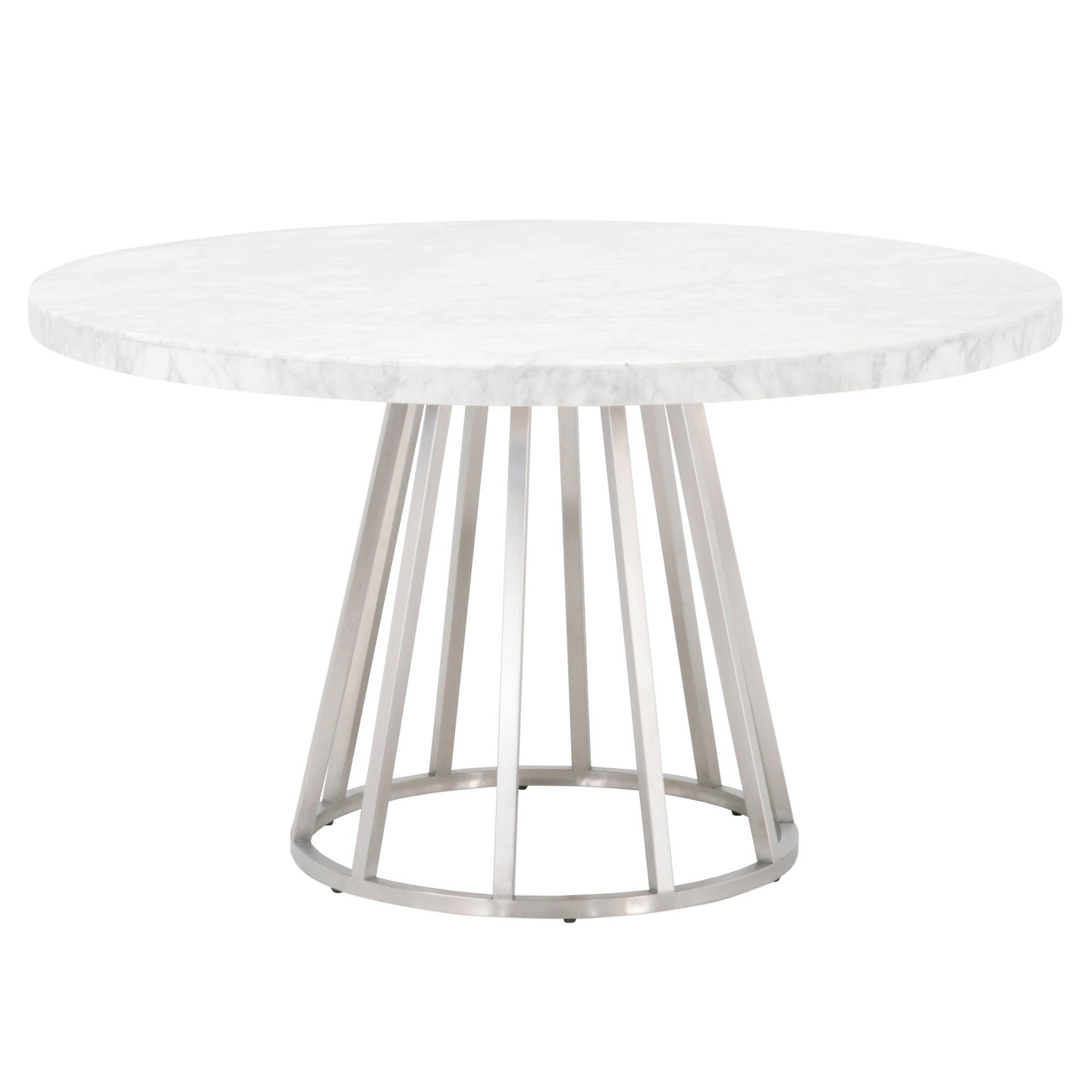  Essentials For Living Turino Round Dining Table Base - Brushed Stainless Steel - Bonton