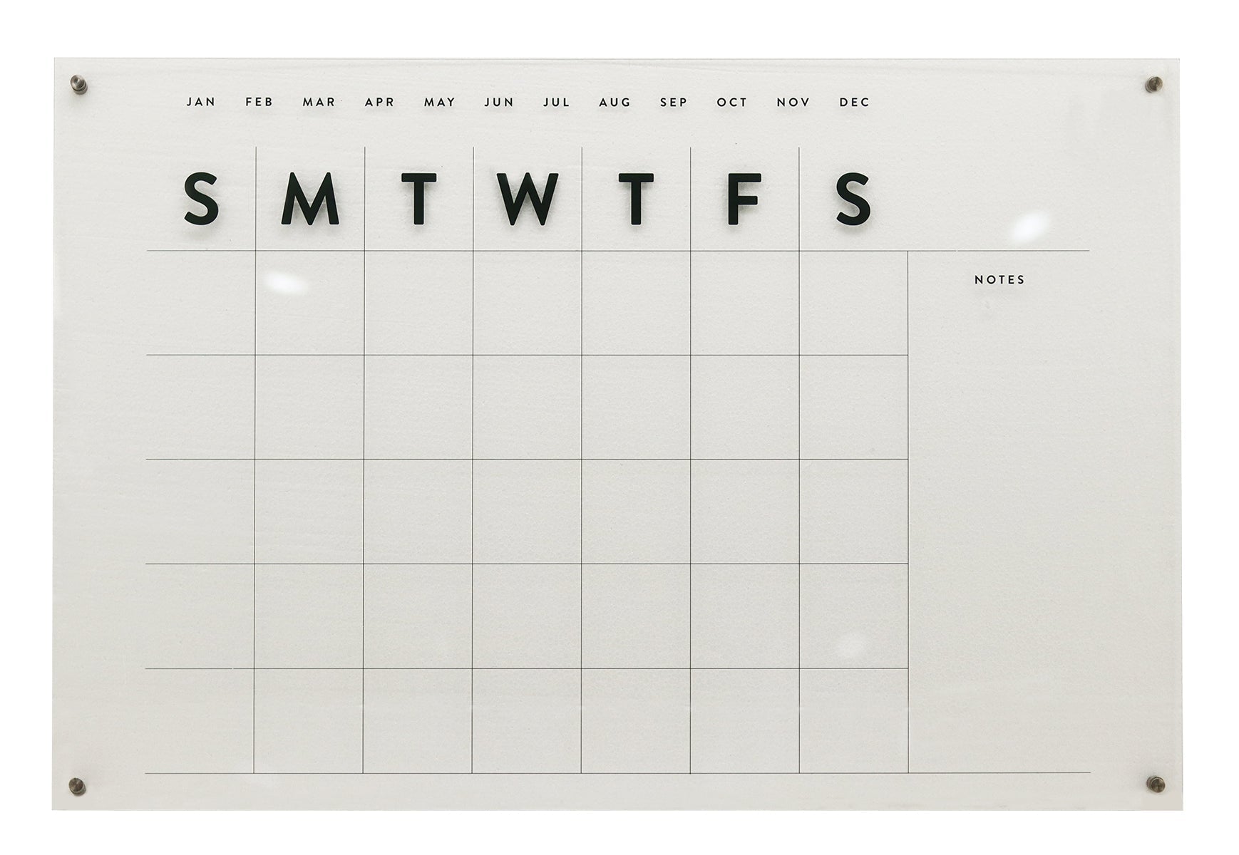  Paris Loft Reusable Acrylic Wall Calendar - White - Bonton