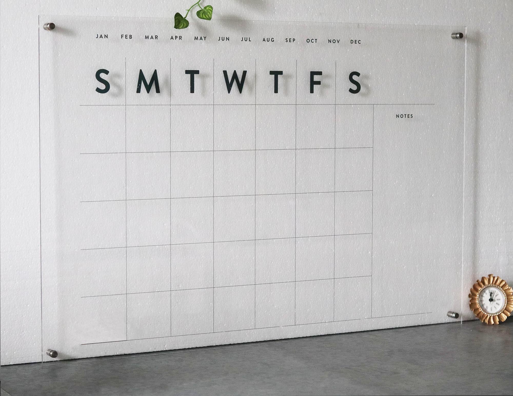  Paris Loft Reusable Acrylic Wall Calendar - White - Bonton