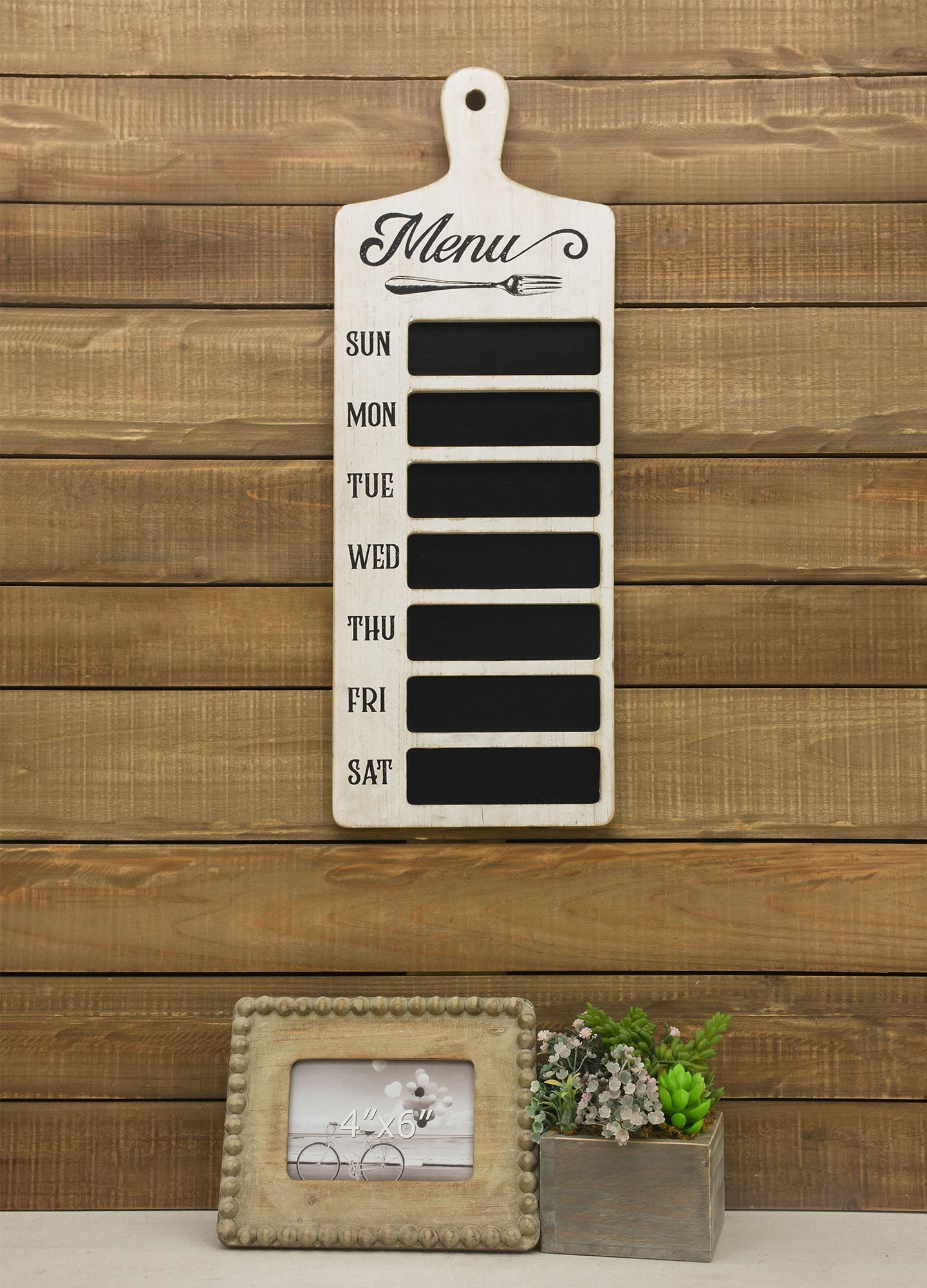  Paris Loft Bread Board Shaped Chalkboard Menu Wall Plaque - Black - Bonton