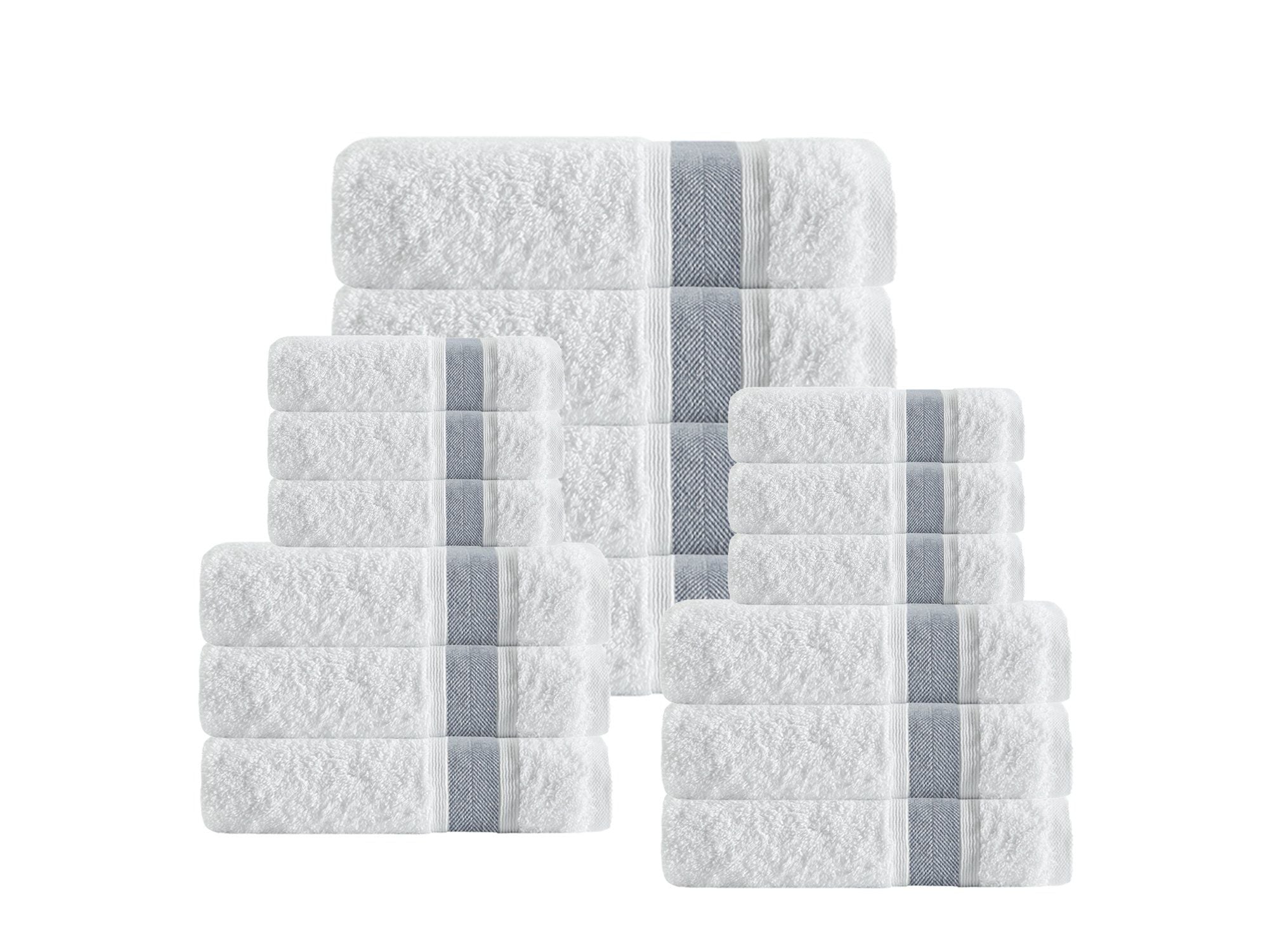  dePERA Home Unique Turkish Cotton 16 Piece Towel Set - Beige - Bonton