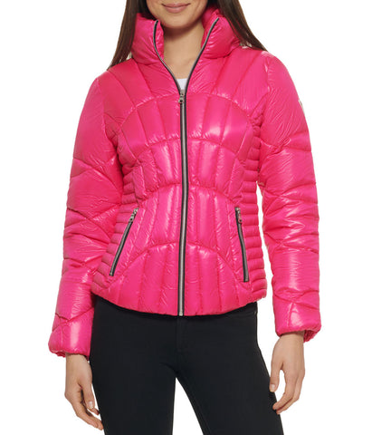 Quilted Puffer Jacket Hot Pink