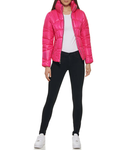Quilted Puffer Jacket Hot Pink