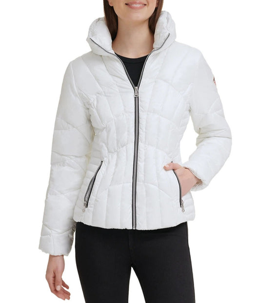 Quilted Cream Puffer Jacket