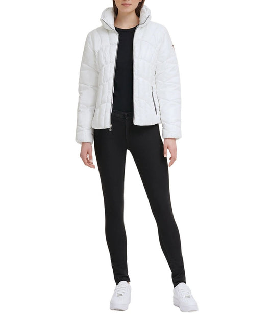 Quilted Cream Puffer Jacket