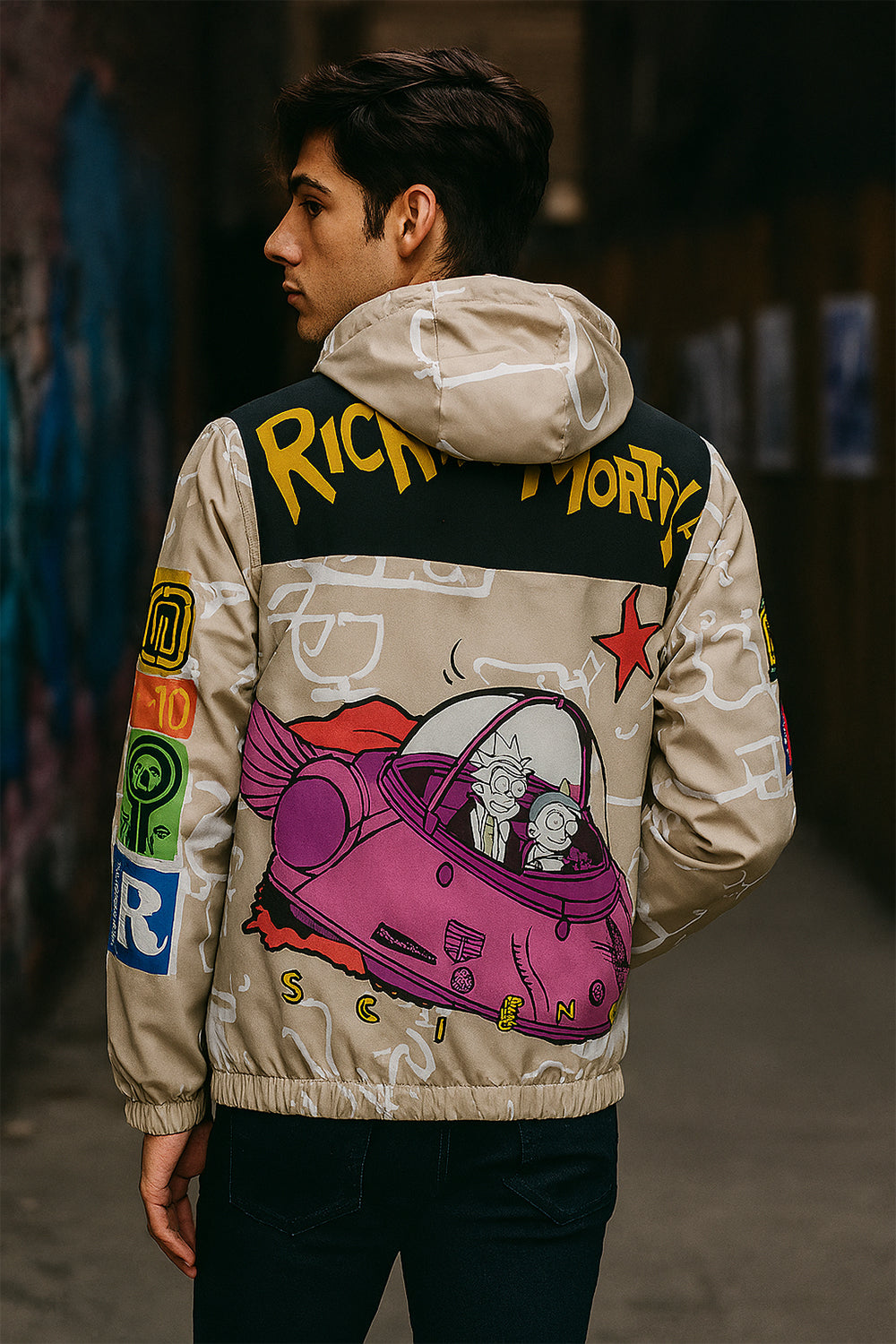  Members Only Rick And Morty Light Weight Windbreaker Jacket - KHAKI - Bonton